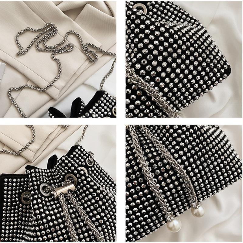 2022 Summer Mini Rhinestone Women's Bag Fashion Diamond-studded Blessing Bag Rhinestone Chain Messenger Bag
