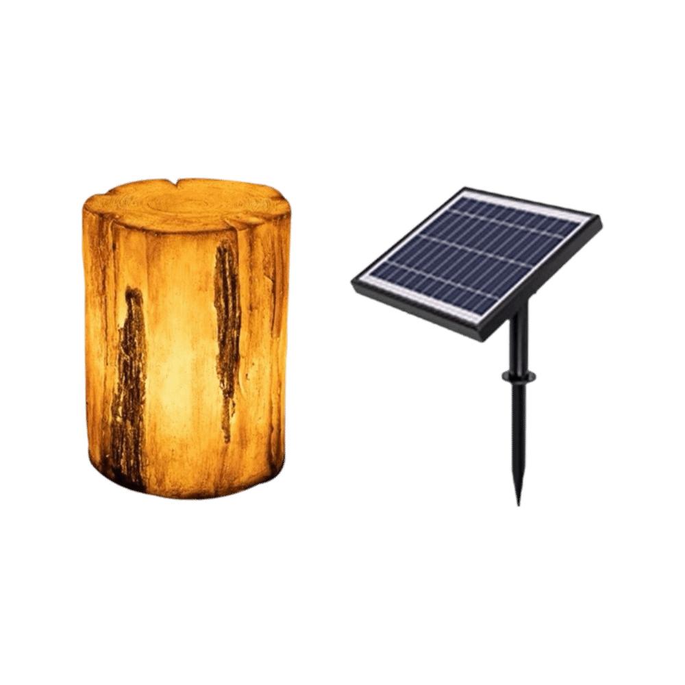 IP65 Waterproof Solar Landscape Light LED Light Source High Brightness Lawn Light Resin Material Simulation Design Stump Light