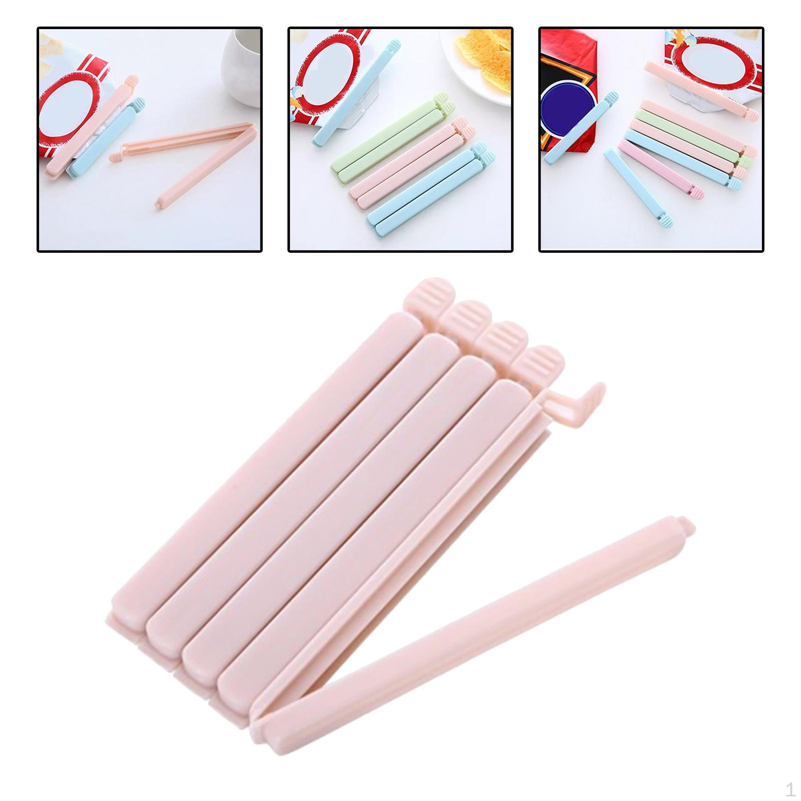 

5 Pieces Bag Sealing Clips, Kitchen Tools Reusable PP Keeping Clamp Sealer for Small Pink