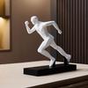 Male Runner Sculpture Abstract Resin Running Figurine Modern Home Decoration for Living Room TV Stand Desk Shelf Decor Motivational Gift for Runners