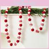 Holiday Felt String With Red White Ornaments For Christmas Tree And Festive Decoration