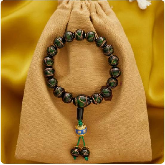 Ash-glazed Glass Bracelet, Same Style As On Xiaohongshu, Gold-leaf Multi-treasure Gold-swallowing Beast Bracelet, Perfect with Gold-leaf