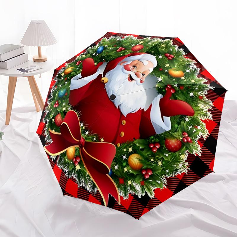 1PC Christmas Santa Claus Folding Umbrella with 8 Frames, Automatic Open, Durable Frame, Quality Craftsmanship yy250912146