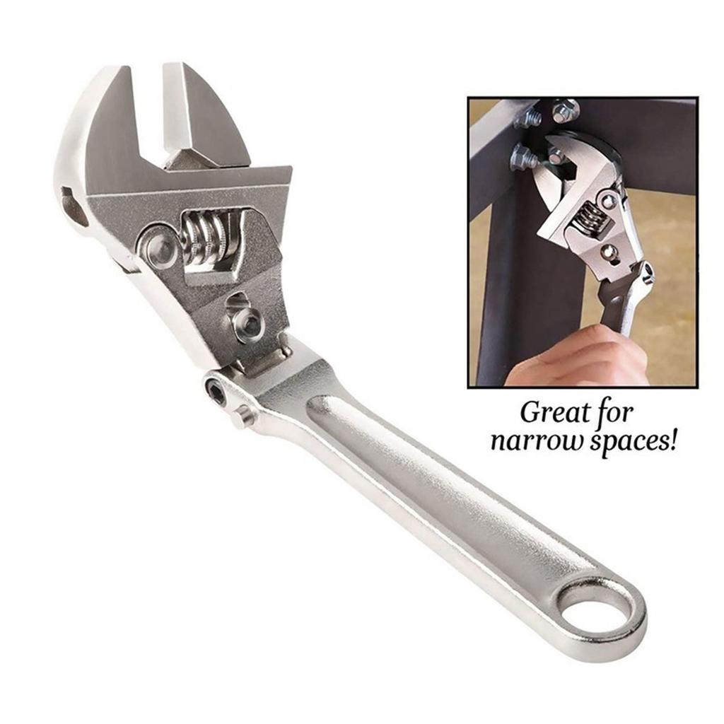 8"/10" Professional Adjustable Ratchet Wrench with 180° Rotating for Head for Repair Hydroelectric Conditioning Installa