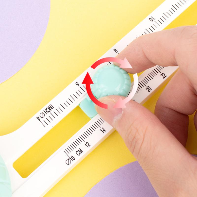 1PC Handmade Handbook Greeting Card Circle Cutter Round Paper Cutter Scribe Arc Positioning Cutting Circle Ruler Knife