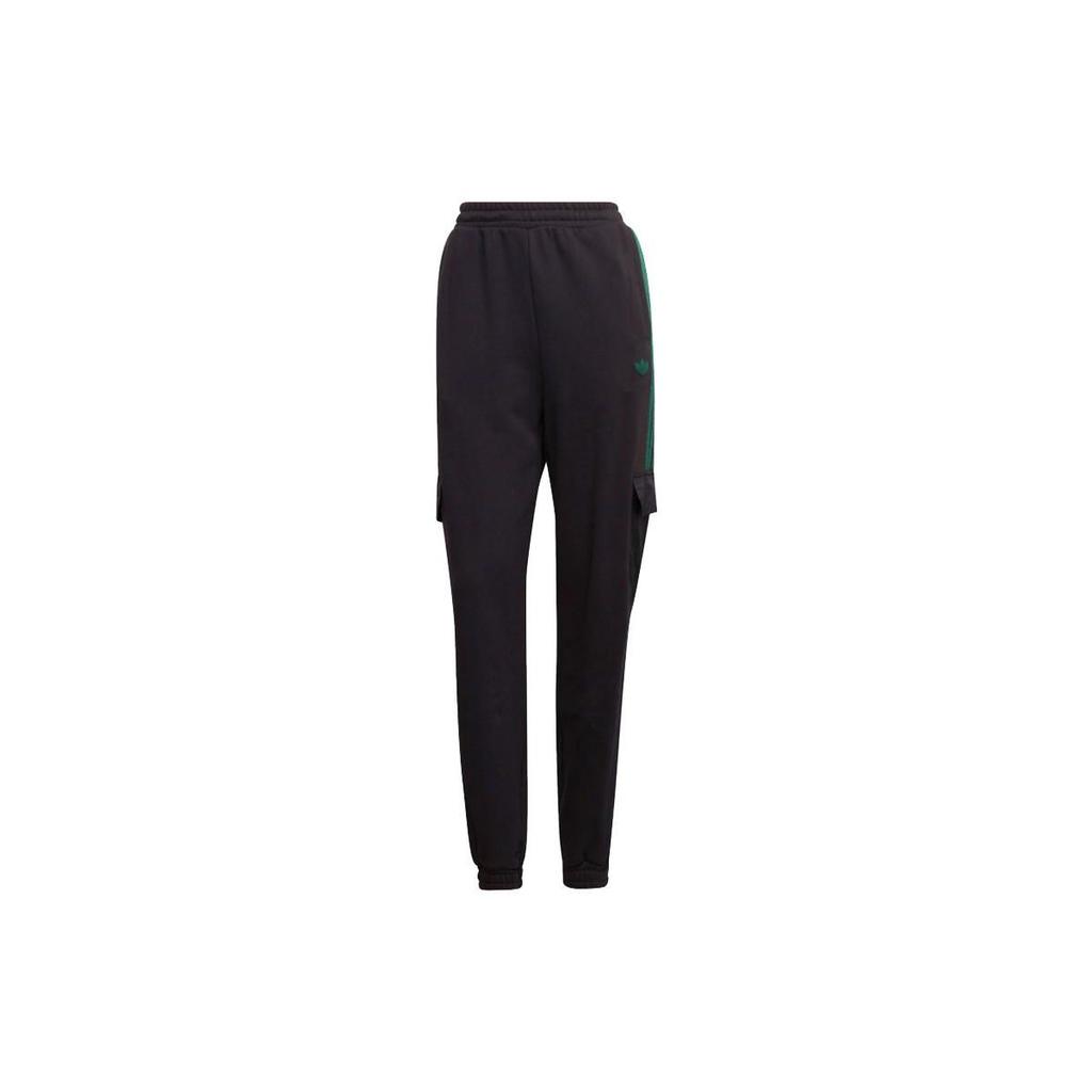 Adidas Originals Retro Sport Side Stripe Logo Knit Cuffed Casual Pants Women bottoms Black H20175