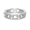 S925 Sterling Silver Women's Exquisite Pave Set Stackable Ring - Simple Oval/Square Design, Closed Style