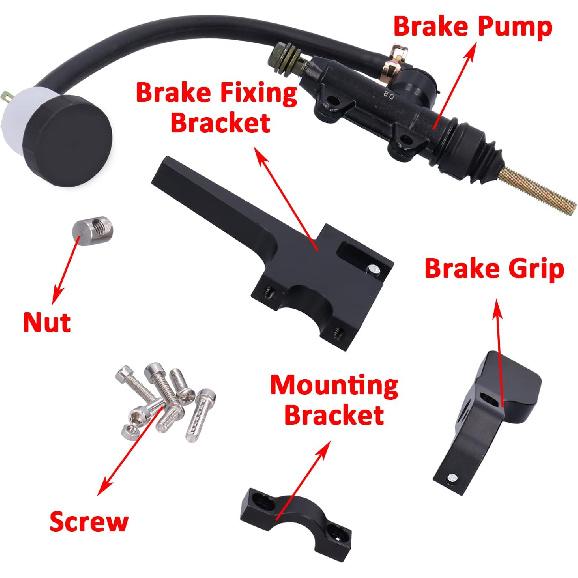 Rear Master Pump, Motorcycle Thumb Brake, Motorcycle Clutch Thumb Brake Lever, Thumb Brake Lever Rear Master, 7/8in Universal Aluminium Alloy Rear