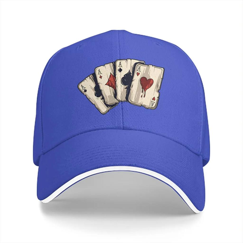 Poker Multicolor Hat Peaked Unisexs Cap Playing Cards Poker Design Personalized Visor Protection Hats