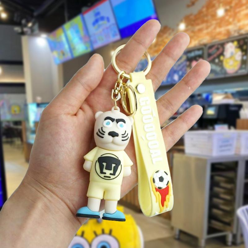 

Creative Rubber Cartoon Football Rabbit Tiger Bull Keychains For Men And Women Tiger