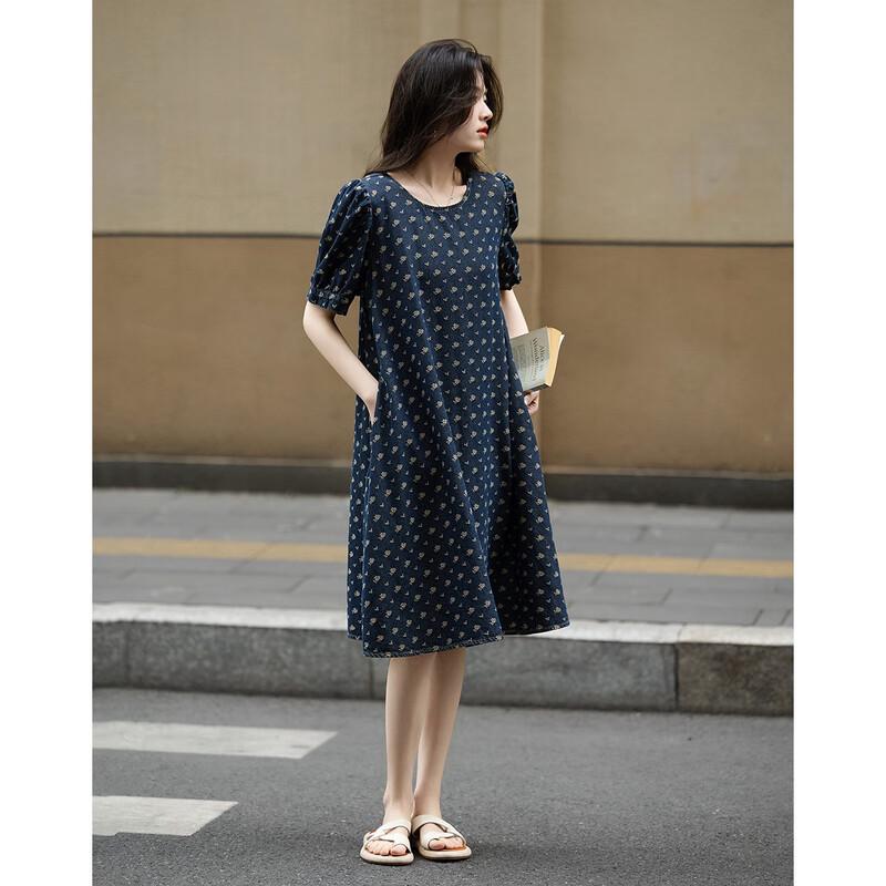 Demanar Women's Retro Petite Denim Dress