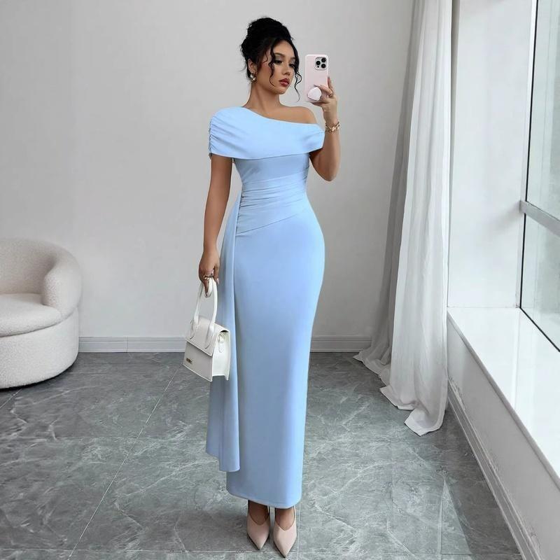 Women's Off Shoulder Cutout Bodycon Maxi Dress Slim Fit Elegant Party Dress