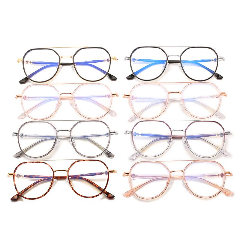 Plain Square Glasses Frame Tr90 Metal Mixed Myopia Glasses Frame Multilateral Anti-Blue Light Glasses Women