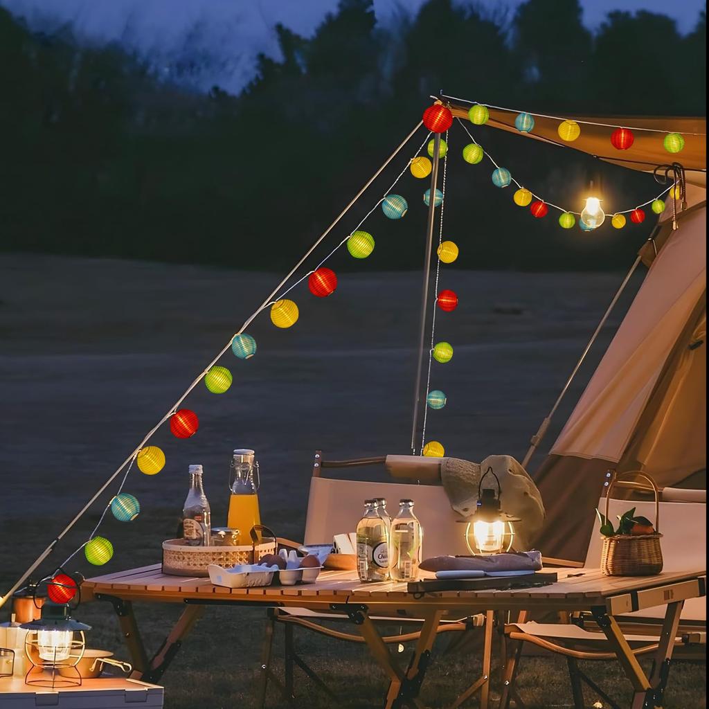 Lantern-style String Lights, Wire Lights, Decorative Lights for Indoor and Outdoor Use, Parties, Festivals, Birthdays, 20 Bulbs, 3m, Waterproof.