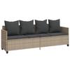 VidaXL Chaise Longue avec Coussins, Siège avec Dossier, Transat avec Housse, Meuble de Jardin Terrasse Patio, Moderne, Gris 368349