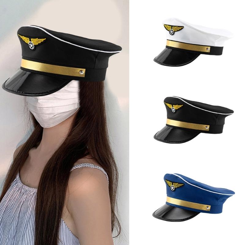 Zesílený rybářský klobouk Venkovní kbelíkový klobouk Pilotní uniformní klobouk Letecký klobouk Unisex pro turistiku a cestování