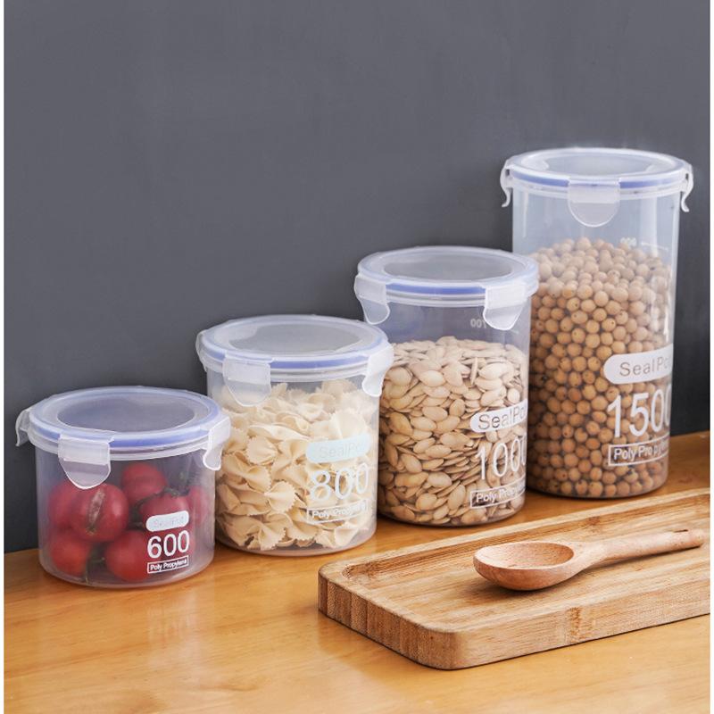 Cross-border Transparent Plastic Fresh-keeping Sealed Tank Food Storage Tank Kitchen Grain Storage Box Lidded Storage Tank