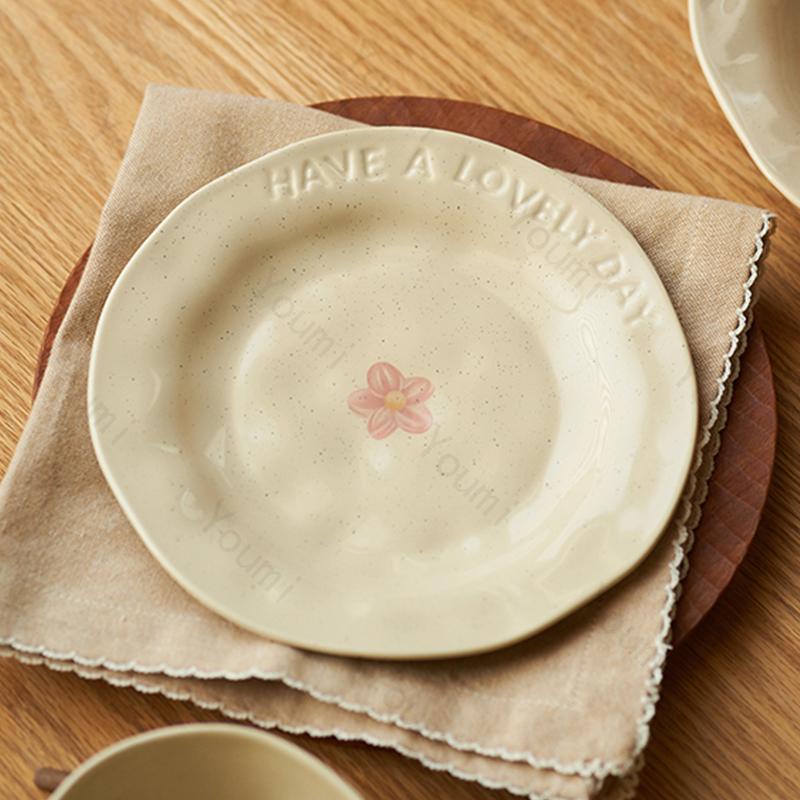 Creative Irregular Ceramic Plate Light Luxury Restaurant Pasta Dining Plates Cake Dessert Plate Home Afternoon Tea Tableware