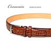 [COXSWAIN] Coxwain Herren Gürtel aus echtem Leder, Braun Krokodilprägung, 30 mm breit, Hergestellt in Japan, CW20203-36