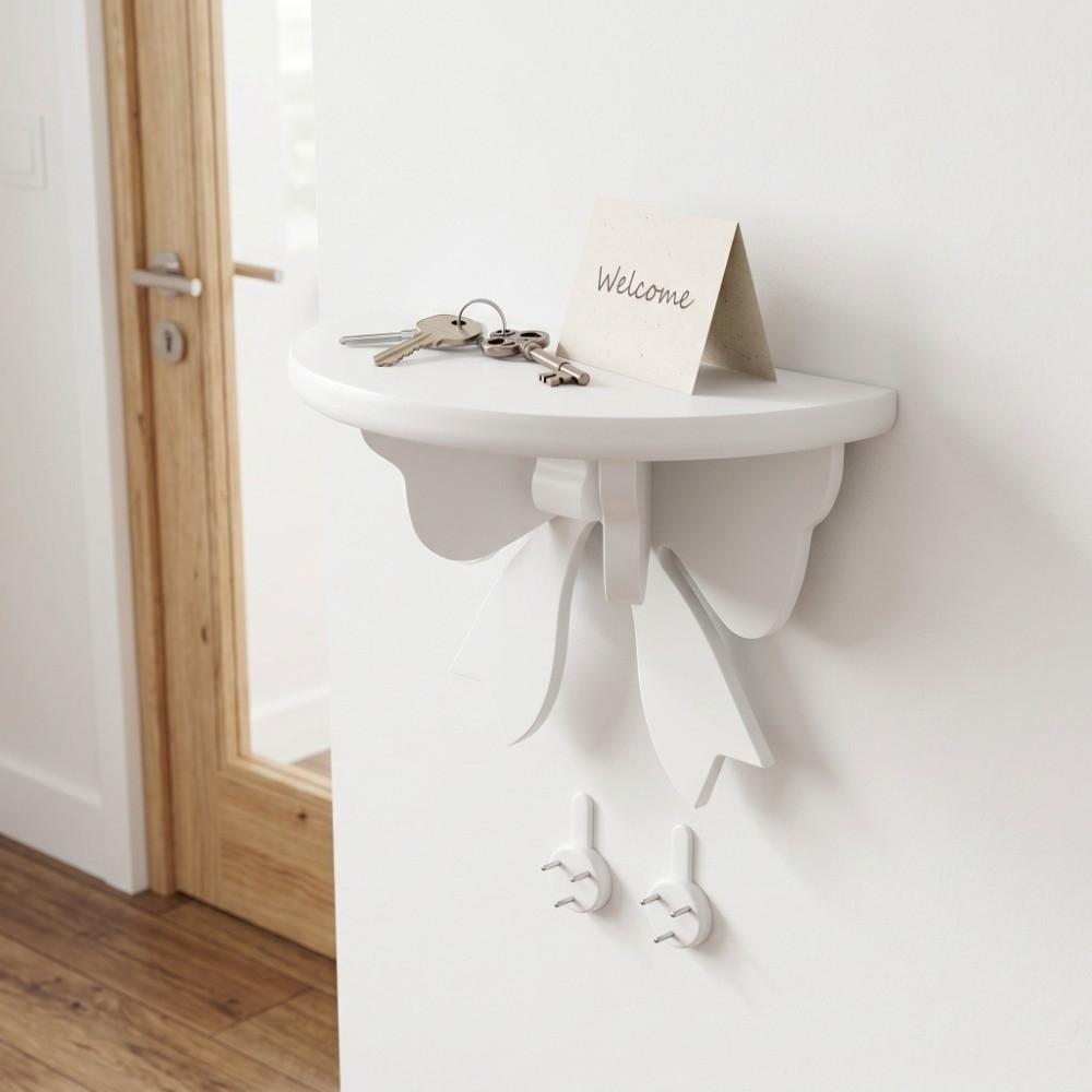 Wood Wall Mounted Shelf White Wall Storage Rack Bookshelf Wooden Floating Shelves  Kids Room Decor