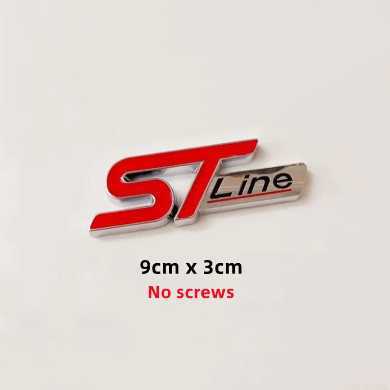3D Metal ST Line Logo Car Front Grill Emblem Sticker Trunk Badge For Ford Kuga MK3 MK4 S Max Focus Puma Fiesta Accessories
