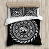 Bohemians Bedding Set 100% Polyester White Black Indian Elephant Bed Clothes King Size Comforter Set Boho Bedding Set Full Kids