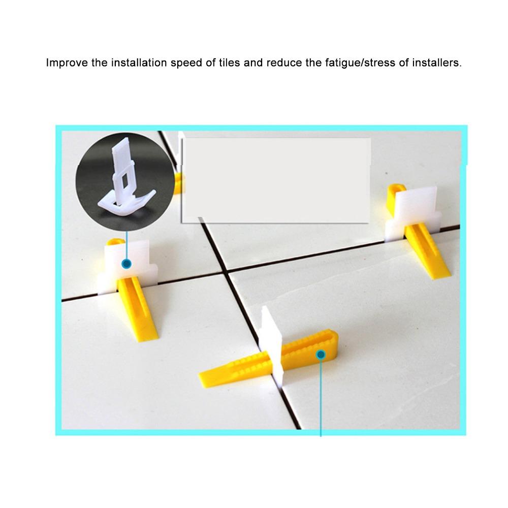 100Pcs HDPP Tile Leveler Wedges Yellow Floor Tiling Tools  For Floor Construction