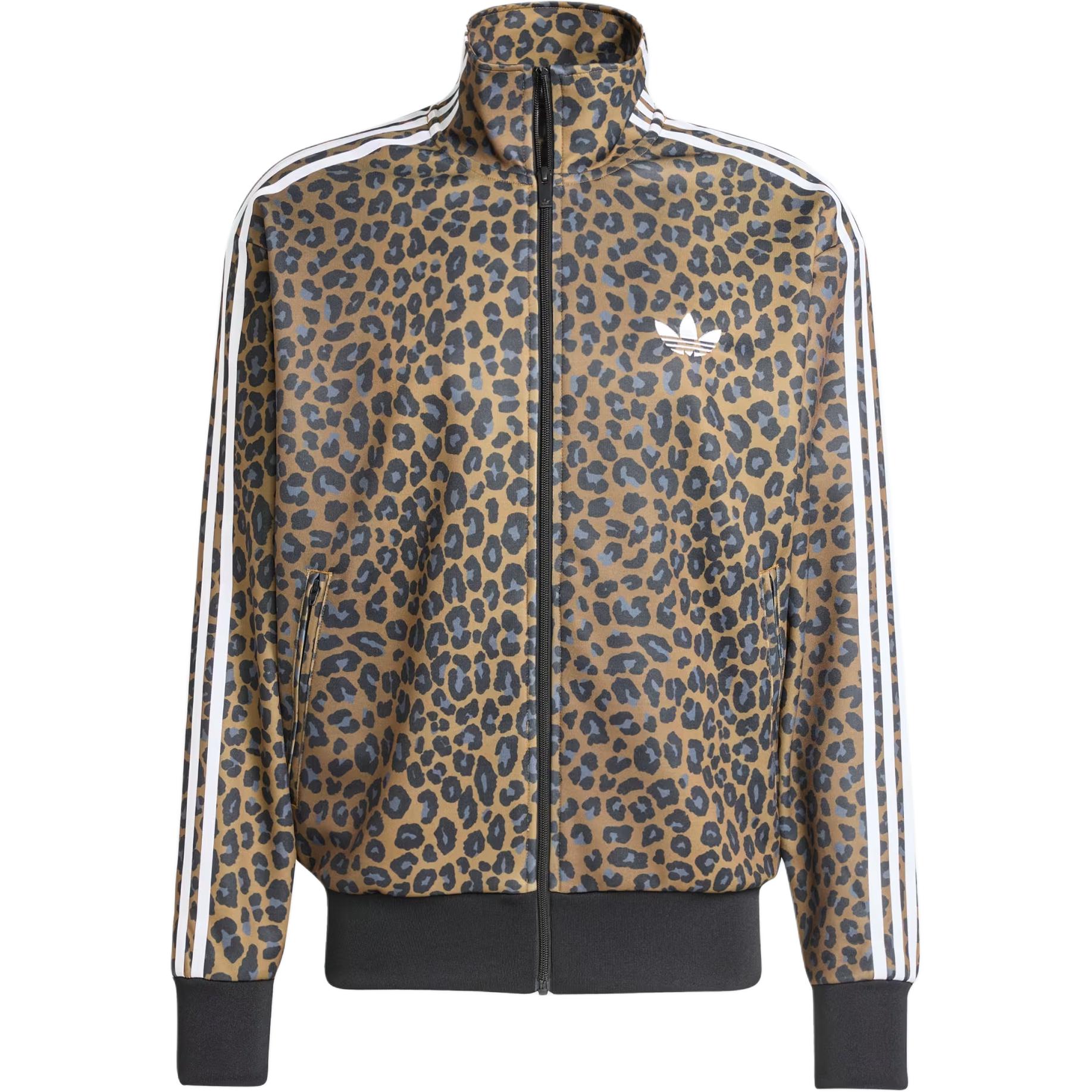 

Куртка мужская Adidas Originals с логотипом, леопардовым принтом, высоким воротником, свободного кроя, с длинными рукавами, бронзовая JV7578 L
