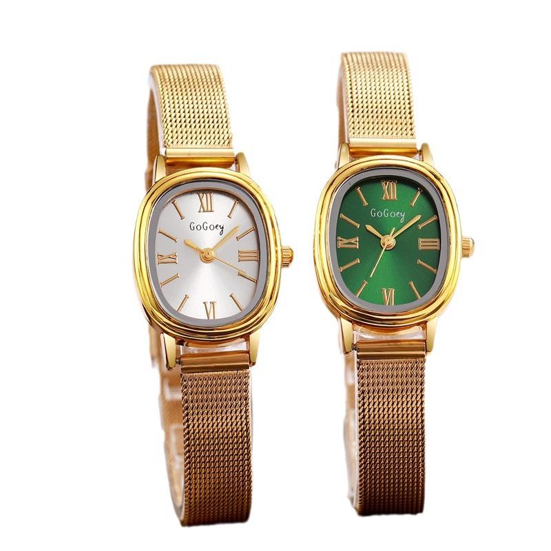 Damenuhr Ovales Zifferblatt Quarzuhr Verstellbares Armband Armbanduhren