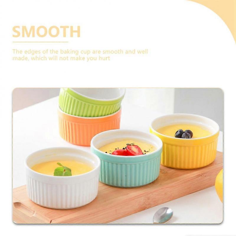 Assorted Color Ceramic Bakeware Small Baking Bowls for Storage 5Pcs Ramekin