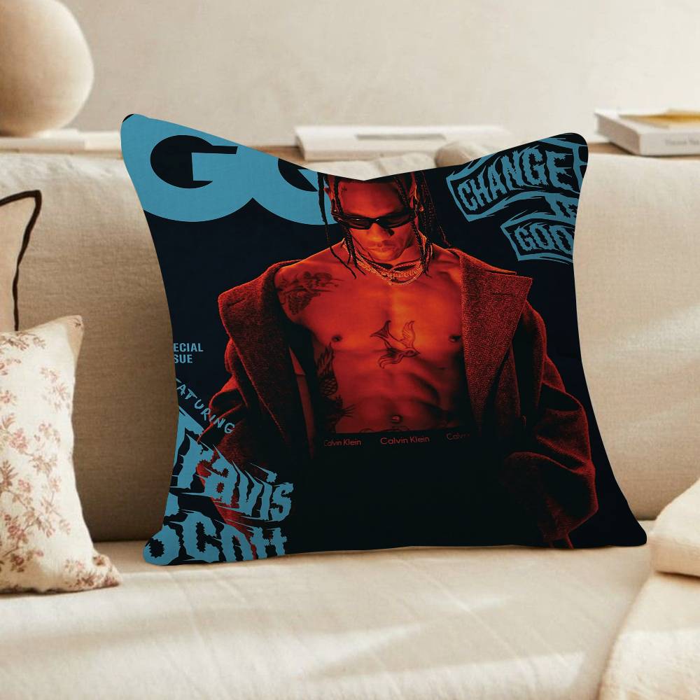 Hip Hop Singer TTravis SScott Personalized Picture Text Home Decorative Pillows Household Gifts Xcm