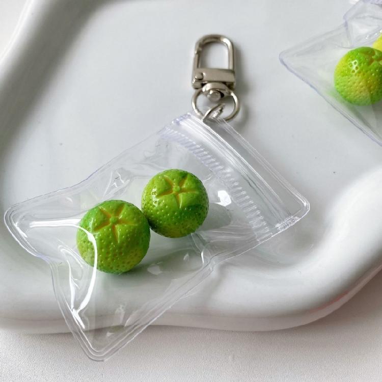 Adorable Citrus Fruit Key Ring Orange Keychain Alloy Materials Lovely Jewelry Perfect For Keys Or Phone Accessories