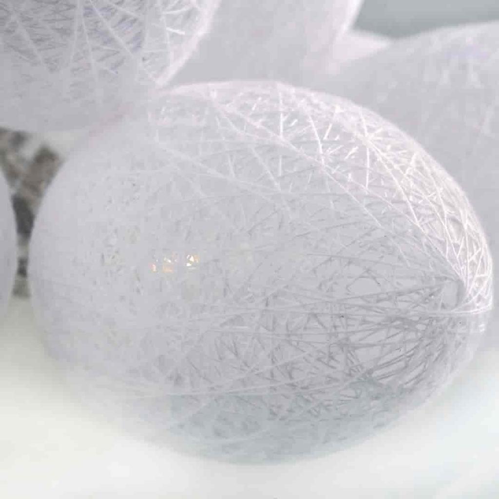 Cotton Easter Eggs LED White