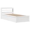 VidaXL Bed Frame with Headboard White 75x190cm Solid Pine Wood, Bedroom Furniture, Bed Base, Wooden Bed, 3307108