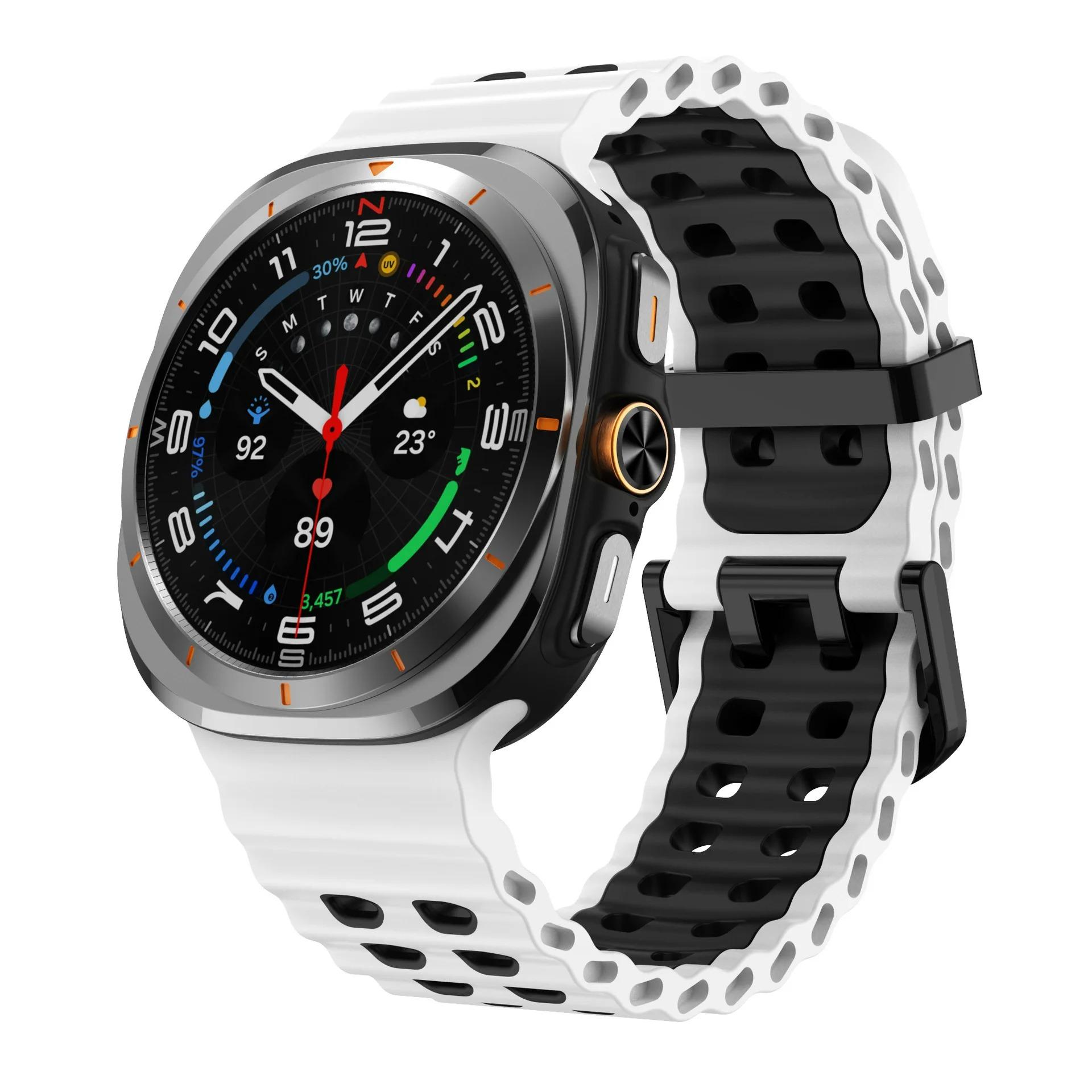 

Силіконовий ремінець Ocean для Samsung Galaxy Watch Ultra 47 мм Оригінальний дихаючий ремінець Correa Galaxy Watch 8-7 Ultra 47 мм Galaxy Ultra 47mm