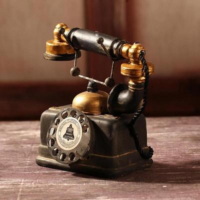 Vintage Style Resin Artificial Telephone Model Retro Home Decoration Accessories Figurines Miniatures Craft