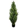 2pcs Artificial Topiary Trees Lifelike Evergreen Faux Cypress Trees Potted Plants Shrubs for Outdoor Indoor Front Porch