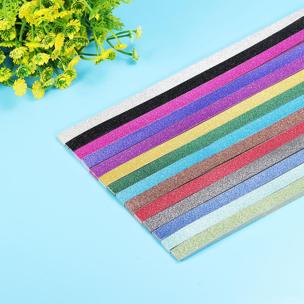 20 Sheets Glitter Origami Stars Papers Double Sided Red L24cm 23 Colors for Arts Crafts, DIY Gift Decor