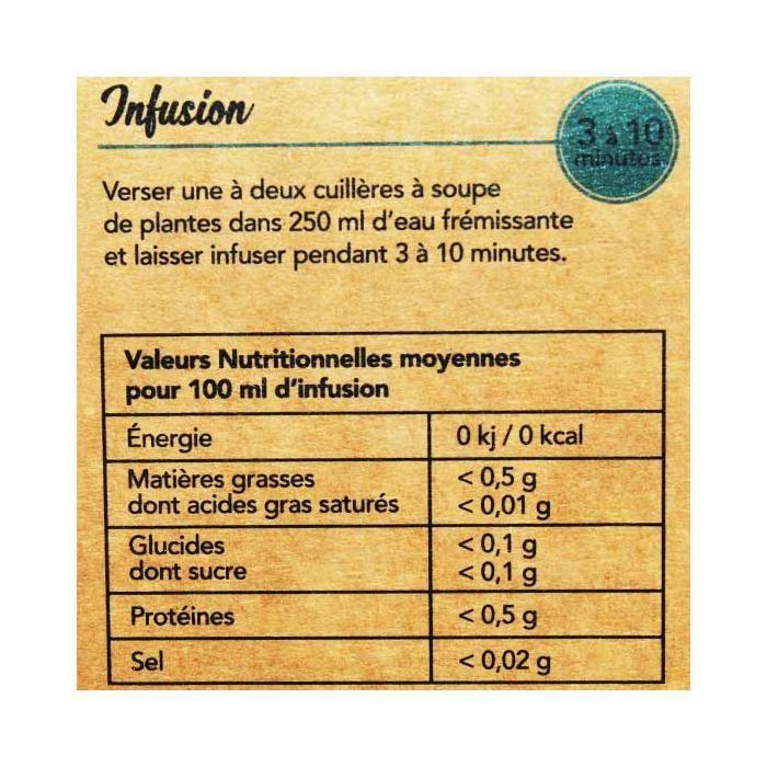 Nat &amp; Form Les tisanes verveine feuille 25 grammes