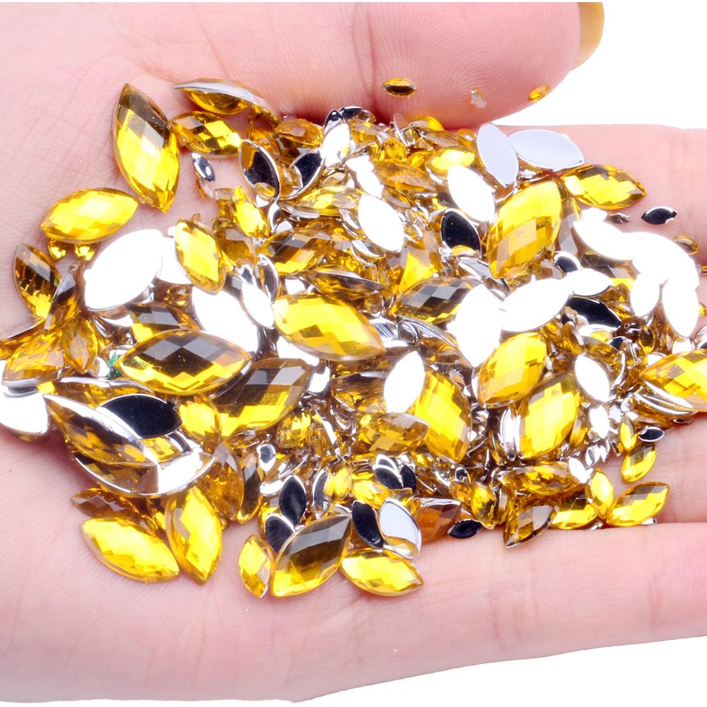 New Style Acrylic Flat Back Rhinestones for Shoes 2x4mm 10000pcs Marquise Dress Jewelry Nails Art Charms