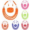 3Pcs European & American Multi-Layer Beaded Necklace Set Style Beaded Three Piece Multi Layer Necklace Set