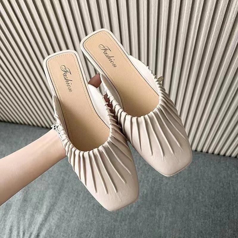 Fashion Sandals for Women Outdoor Slipers New Summer Versatile Slim Heel Square Toe Sandals Outer Wea Slippers Shoes for Women Zapatos