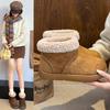 Winter thick-soled non-slip cute caramel snow boots 22 new student height increase casual outer cotton shoes