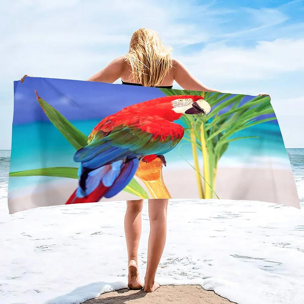Beach Towel Parrot Oversized Clearance Lightweight Compact Pool Towels, Extra Large Sand Free Super Absorbent Travel Pool Towel