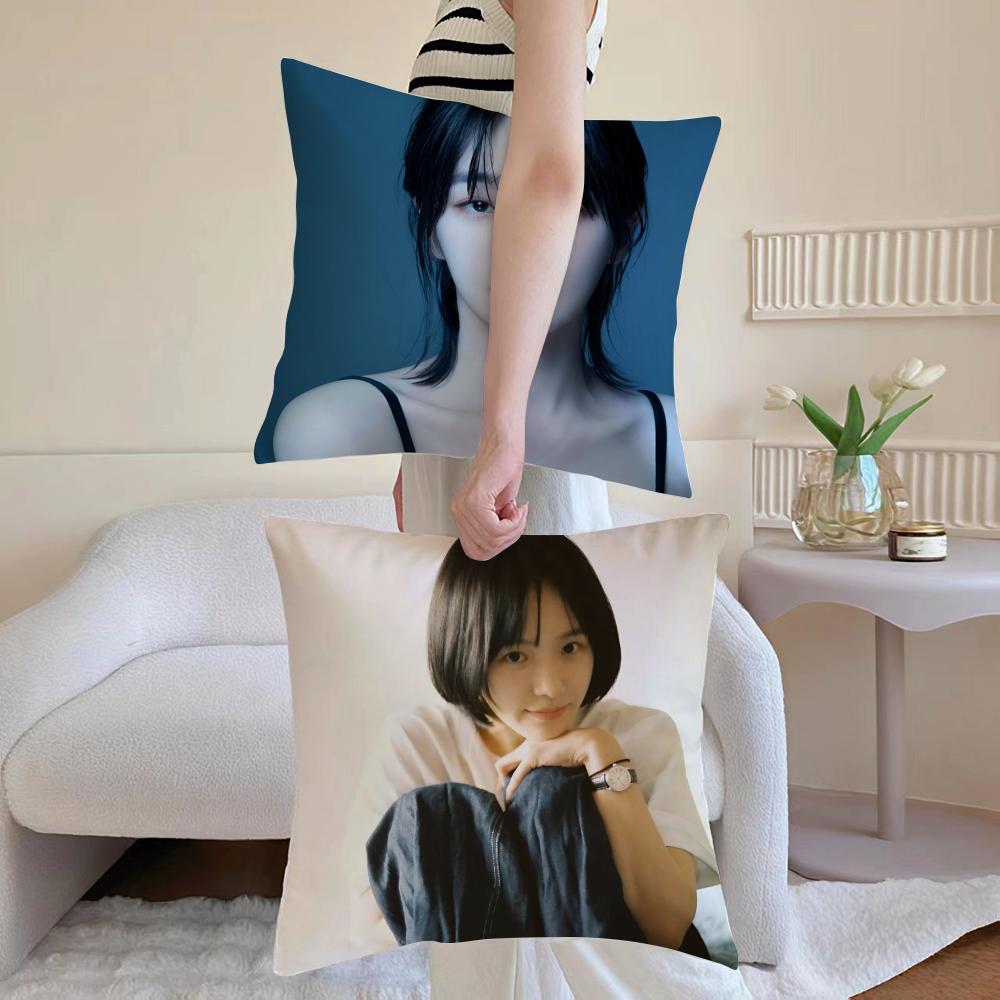 Kpop Style Beautiful Idol P-Park Gyu-Young Cushion Cover Pillowcase Short Plush Invisible Zipper Room Sofa Cushion Cover