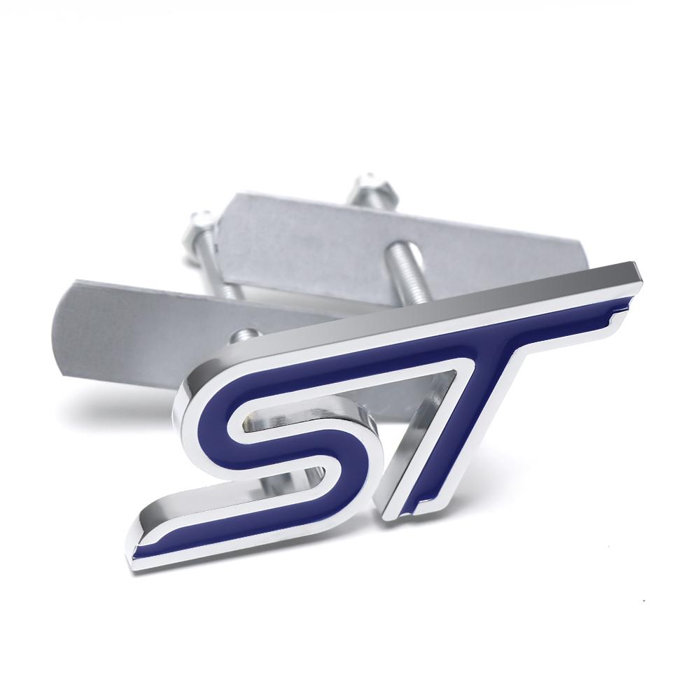 bldf8 3D Metal Car Stickers Front Grille Badge ST Emblem For Ford Focus 2 3 mondeo mk3 f150 fusion mustang mk7 mk2 Auto Accessories