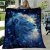 1pc Lion Printing Lightweight Flannel Blanket, Comfortable and Warm Blanket, for Camping Sofa Bed and Couch Office, Gift