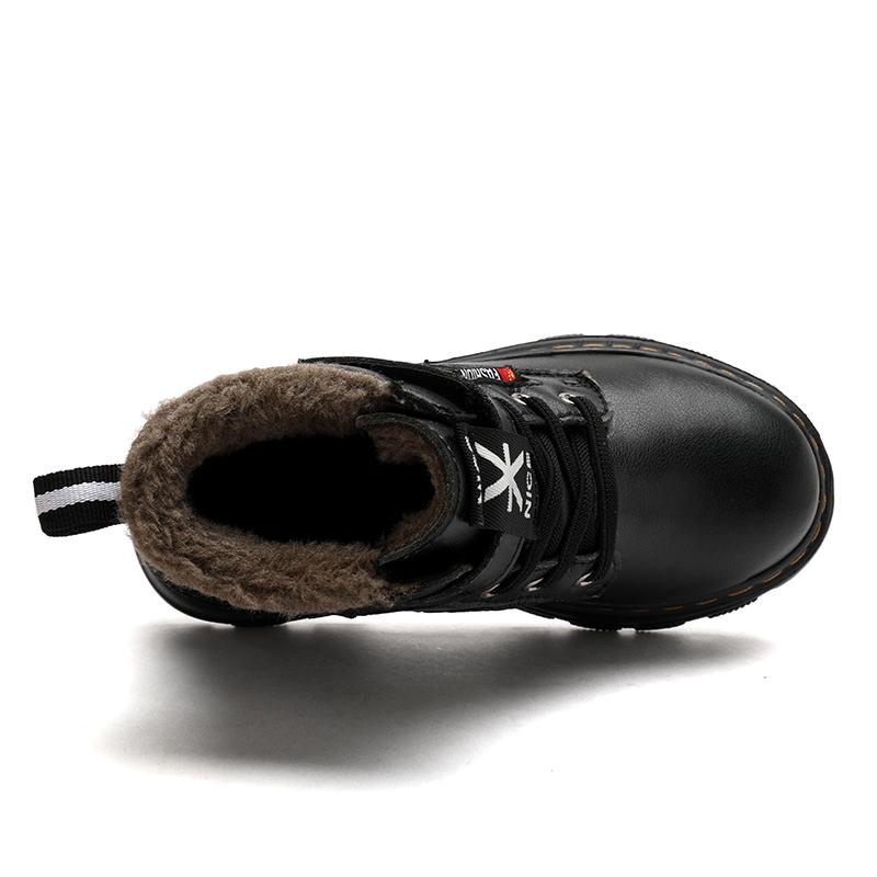 Winter Children's Plus Size Fashionable High Top with Plush Warm Cotton Shoes Snow Boots Cotton Boots 28-39