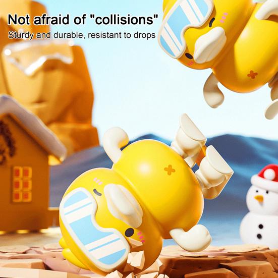 Wind-up Ski Duck Toy Jumping Snowboarding Yellow White Duck Toy Toddlers Boys Girls Educational Interactive Clockwork Animal Toy
