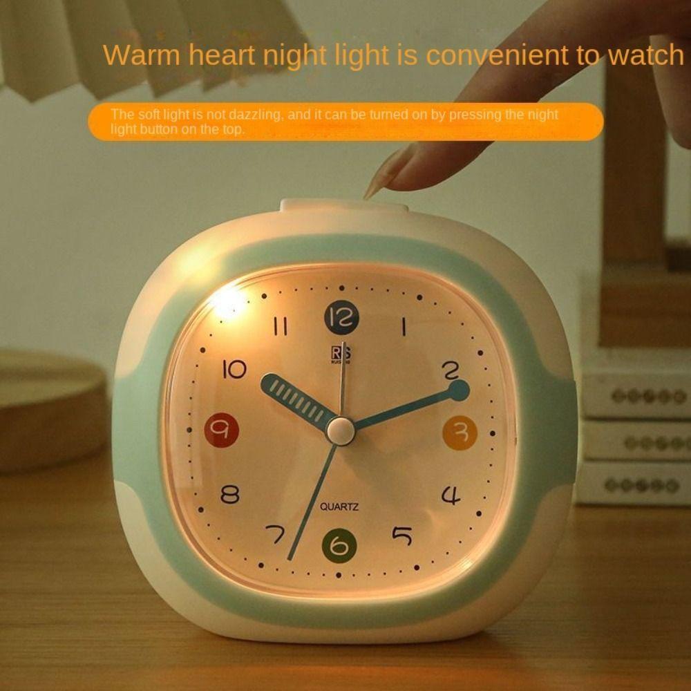 with Night Light Children Desktop Clock Anti-drop Tabletop Clock Cute Alarm Clock  Bedside